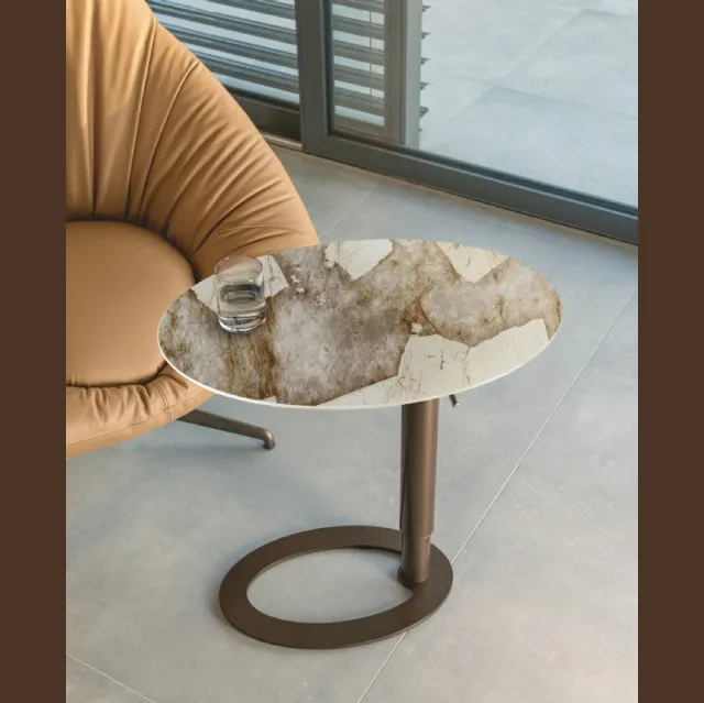 Tavolino Tek in ceramica di Riflessi