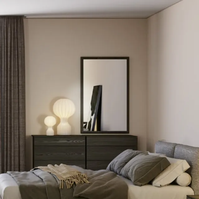 Specchiera Zen con cornice in legno di Fratelli Elli