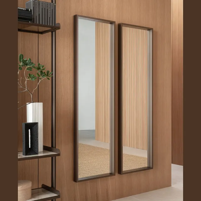 Specchio rettangolare con cornice in alluminio Altea di Riflessi