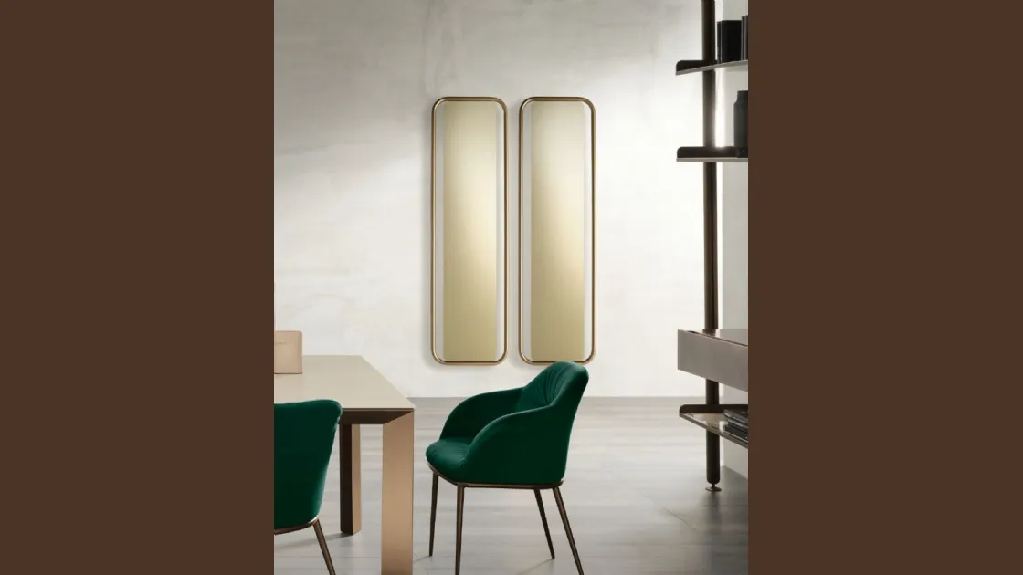Specchio Iris con cornice in metallo di Riflessi