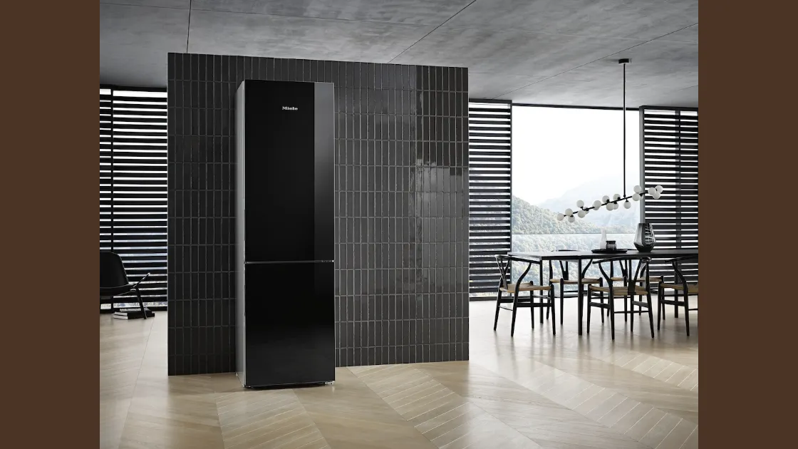 Frigo Congelatore KFN29683Dobsw posizionamento libero XL con sportello in vetro di Miele