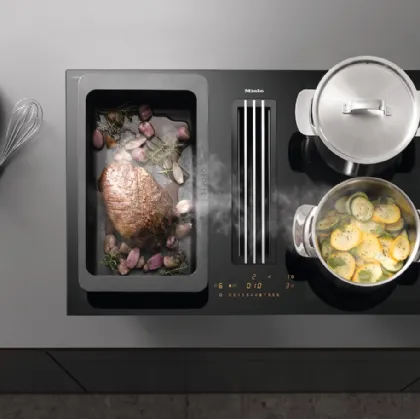 Piano Cottura KMDA7476FL induzione con aspirazione integrato di Miele