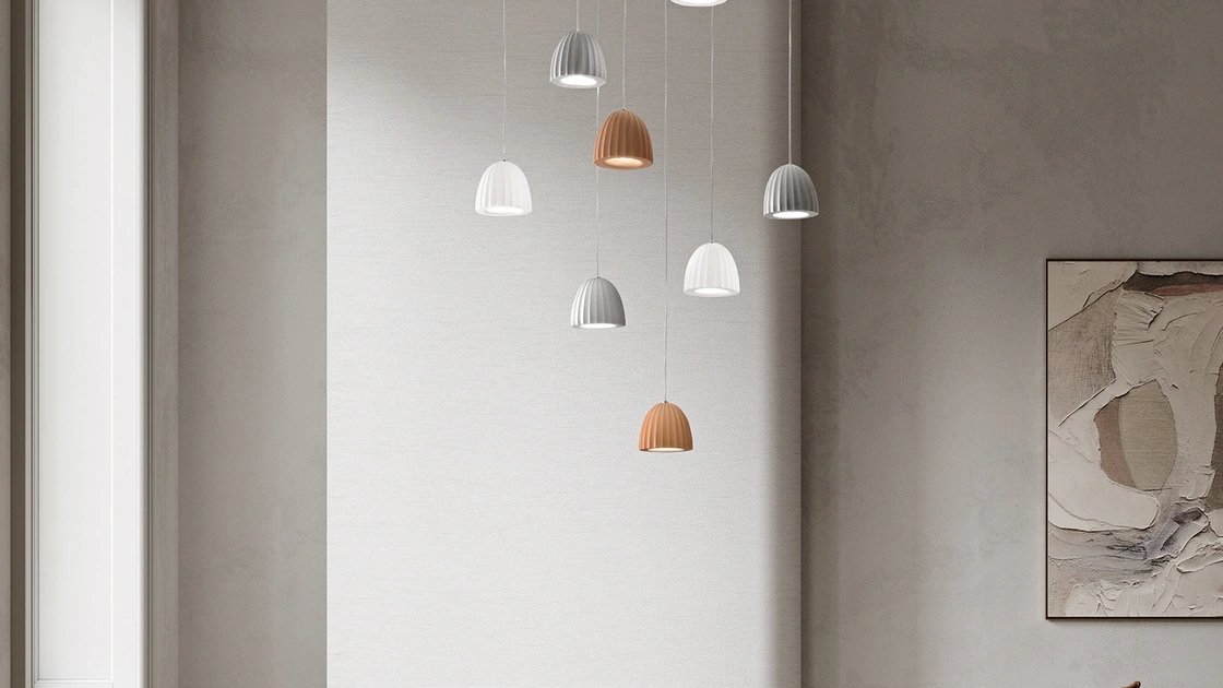 Lampada a sospensione Concrete in cemento di Ondaluce