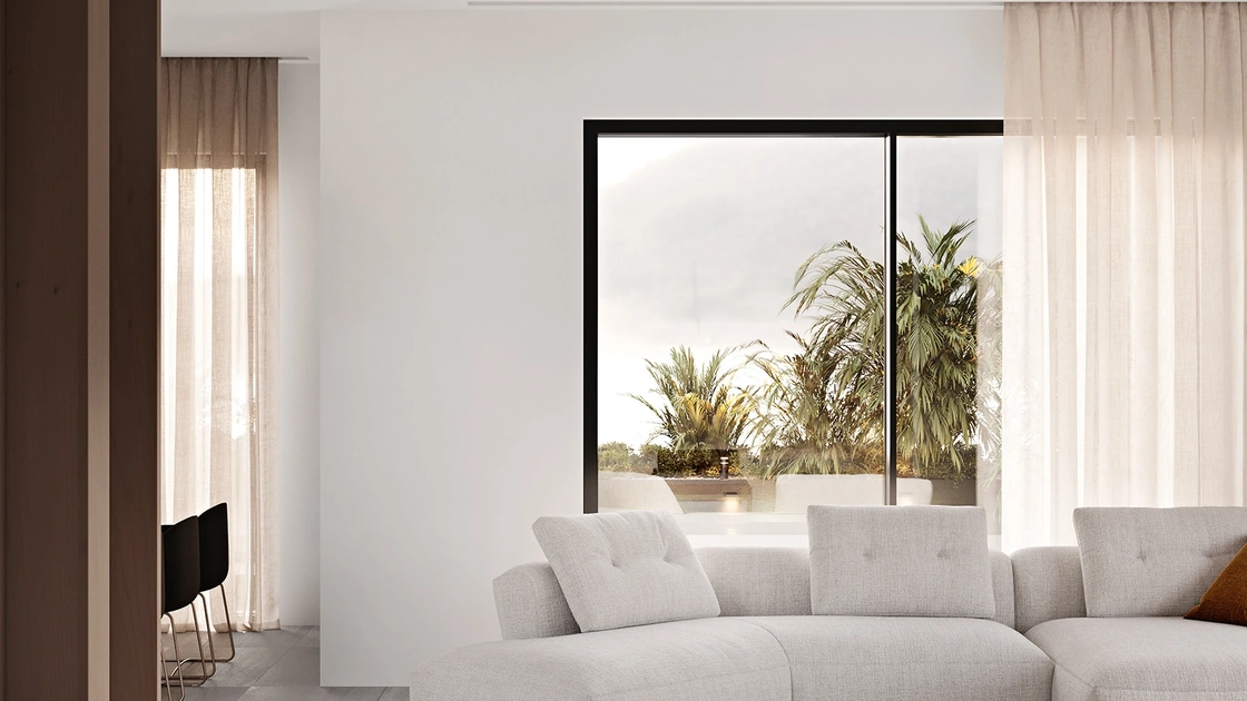 Lampada a soffitto Half in alluminio di Ondaluce