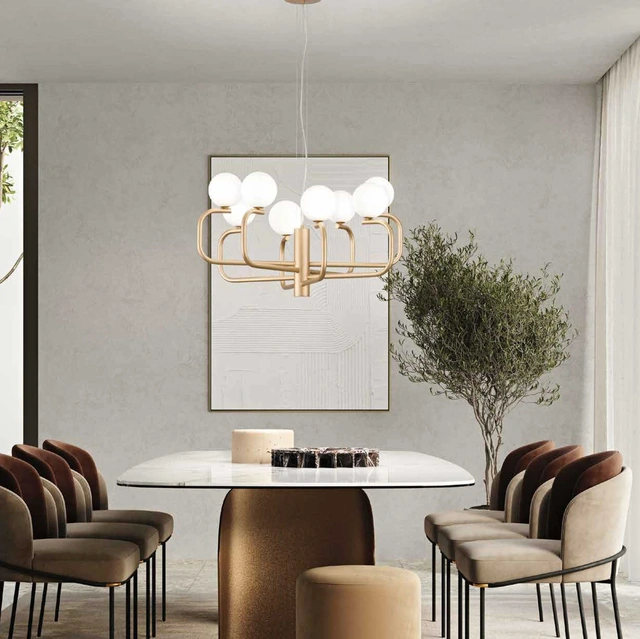 Lampada a sospensione Jeppy in metallo verniciato con sfere in vetro soffiato di Ondaluce