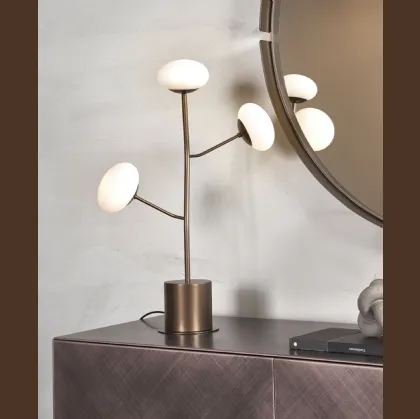 Lampada da Tavolo Ramy T in metallo con bulbi in vetro di Riflessi