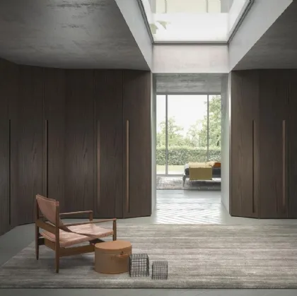 Armadio angolare con ante battenti Dream Comp 350 in legno di frassino di Mobilgam