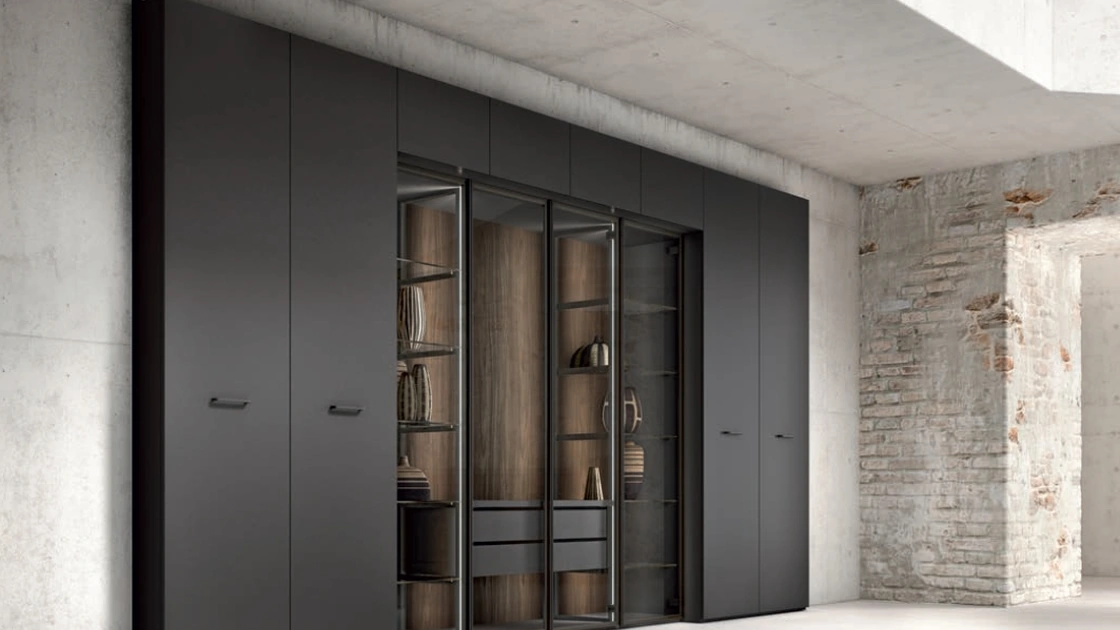 Armadio Urban GD1405 laccato Grafite di Abitare Mobilstella