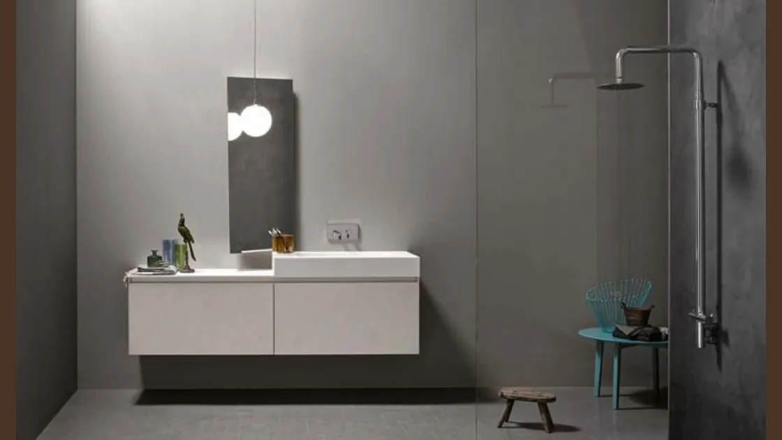 Mobile da Bagno sospeso in melaminico e top in Corian 45 08 di Birex