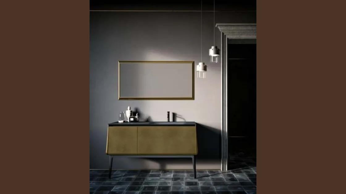 Mobile da bagno di design in laccato metallico Campus 01 di Birex