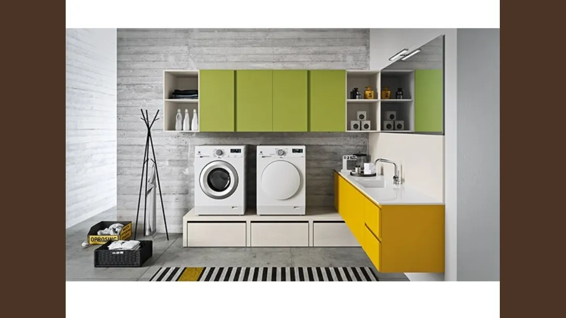 Mobile da Lavanderia dai colori vivaci in laccato opaco Idrobox 12 di Birex
