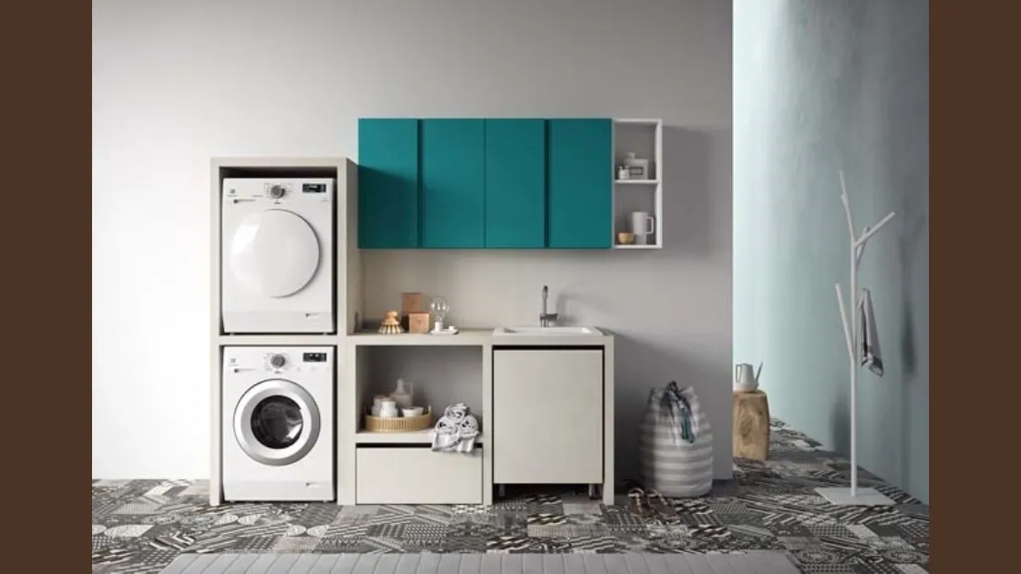 Mobile per lavanderia in laccato opaco e melaminico Idrobox di Birex