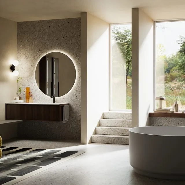 Mobile da Bagno sospeso in legno Rovere Coke Modula 09 di Puntotre