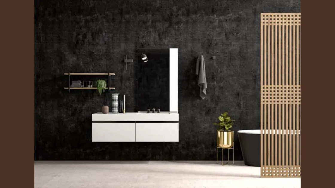 Mobile da Bagno sospeso in melaminico Sidero 04 di Birex