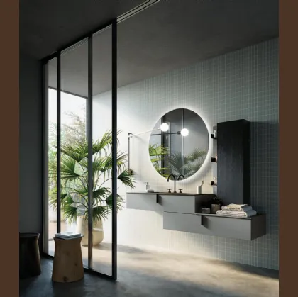Mobile da Bagno sospeso laccato opaco Sistema Maniglia 18 di Puntotre