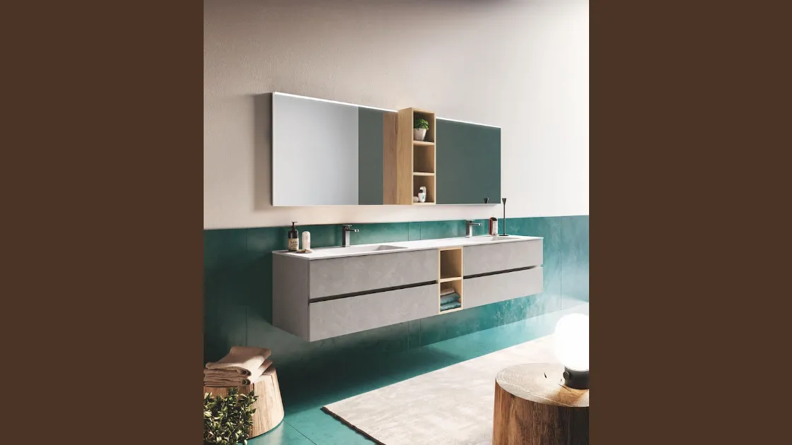 Mobile da Bagno sospeso in laminato Up & Down 01 di Puntotre