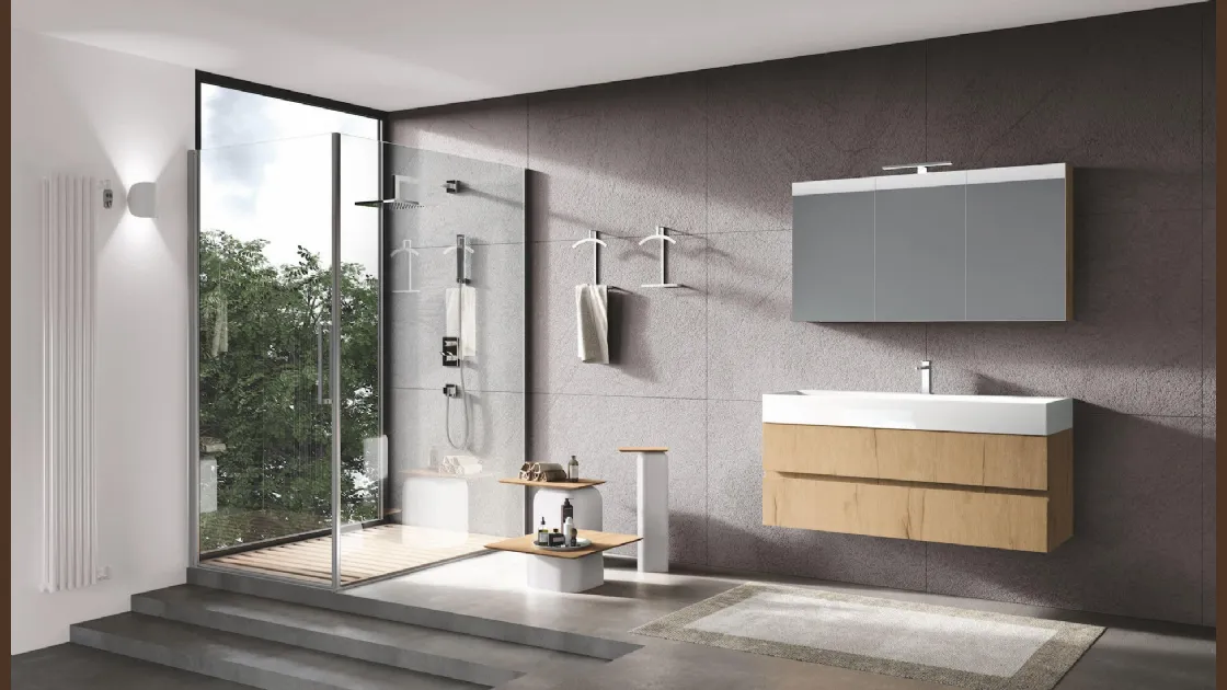 Mobile da Bagno sospeso in laminato Up & Down 10 di Puntotre