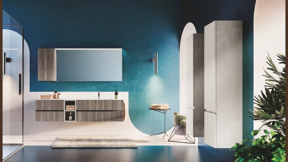 Mobile da Bagno sospeso in laminato Up & Down 04 di Puntotre