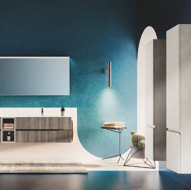 Mobile da Bagno sospeso in laminato Up & Down 04 di Puntotre