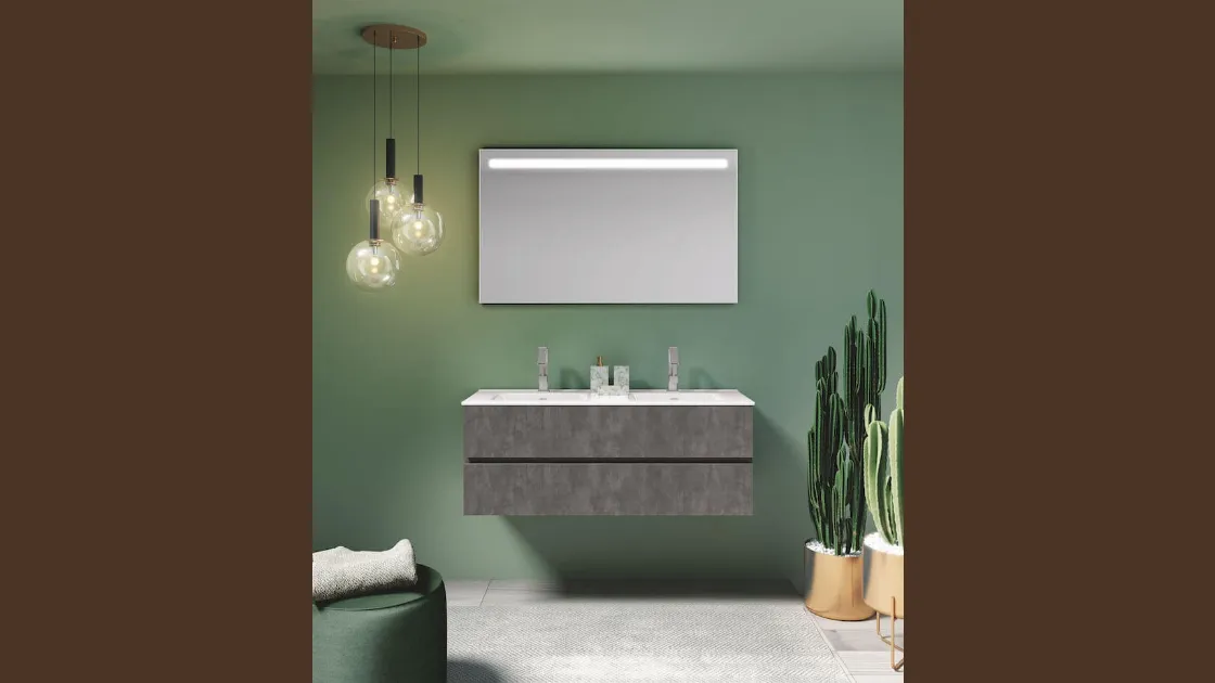 Mobile da Bagno sospeso in laminato Up & Down 06 di Puntotre