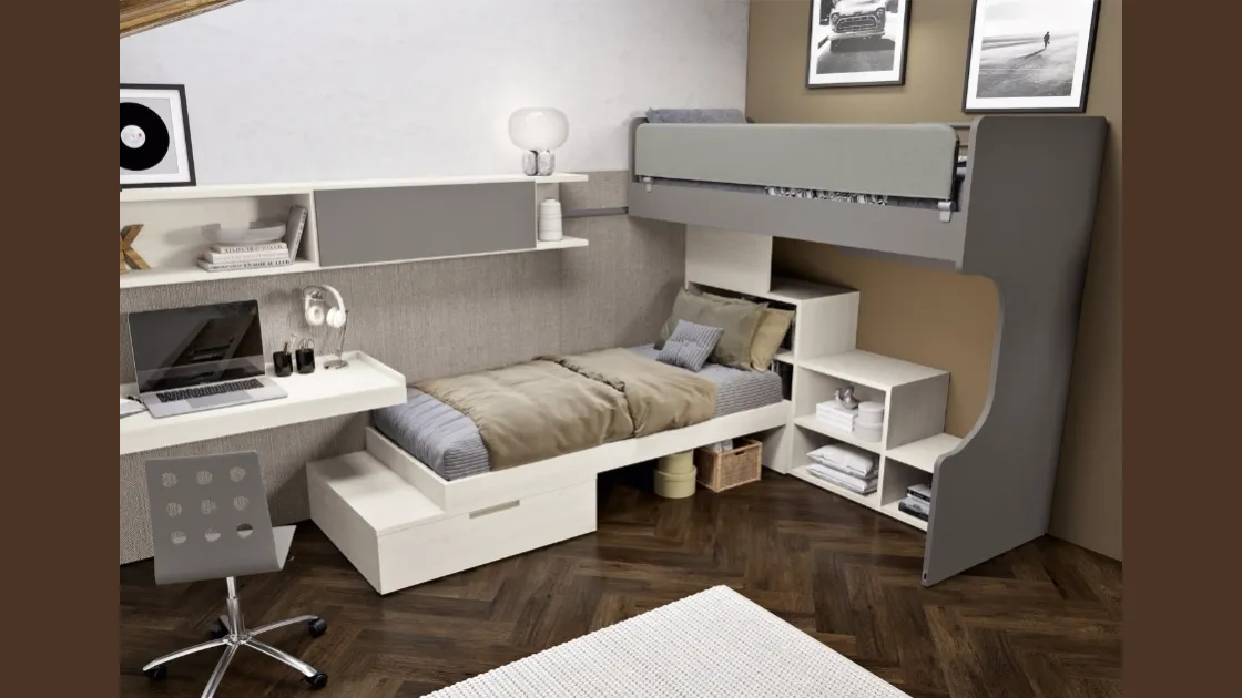 Cameretta 139 con letto scorrevole di Ferrimobili