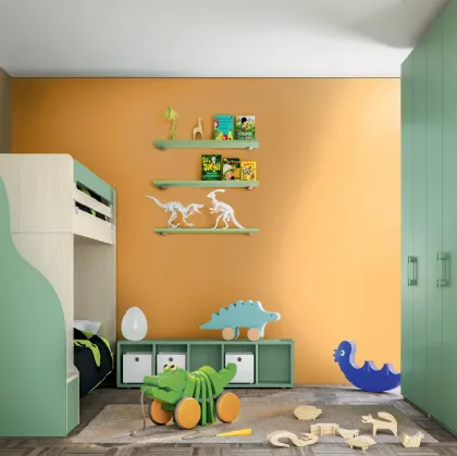 Cameretta Composizione Menta e Rovere Panna di Furlan