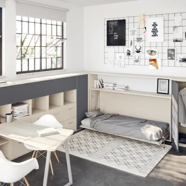 Cameretta Composizione Nordico con letto a scomparsa di Furlan