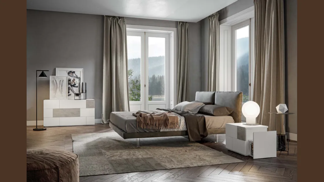 Letto con comodini Agape di Veneran