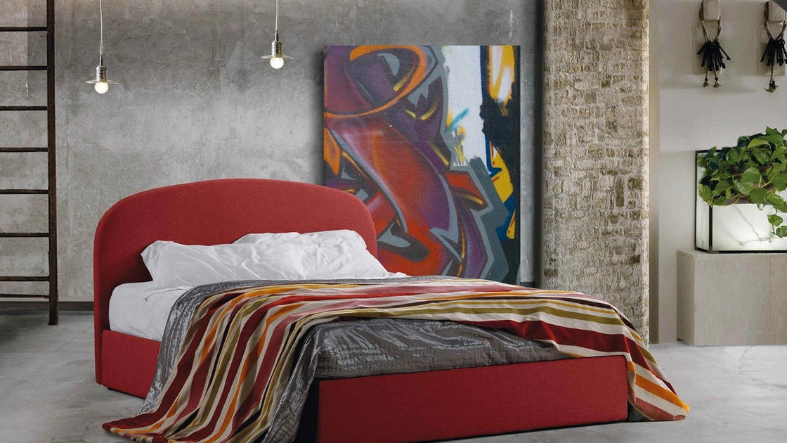 Letto in tessuto con testiera Andromeda di Lettissimi