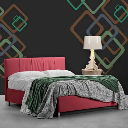 Letto in tessuto con testiera e box contenitore Aurora di Lettissimi