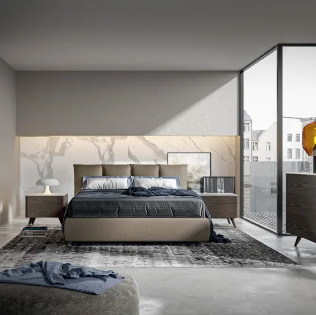 Letto imbottito contenitore Bros di Veneran
