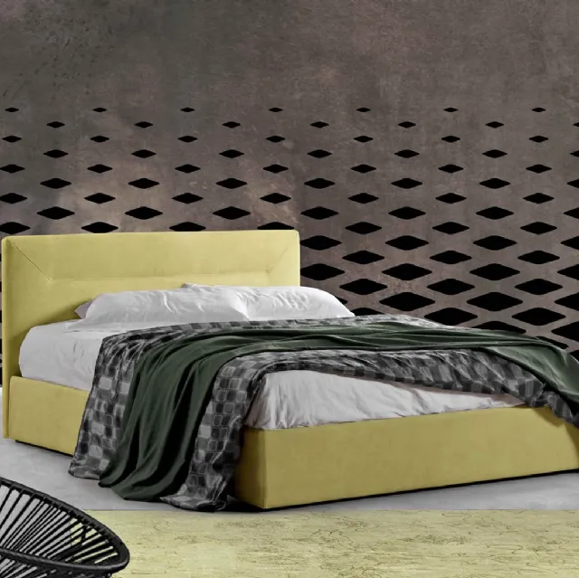 Letto con testiera in tessuto e box contenitore Centauro di Lettissimi