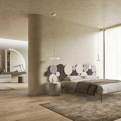 Letto matrimoniale con testiera Dot N17 di Mobilgam