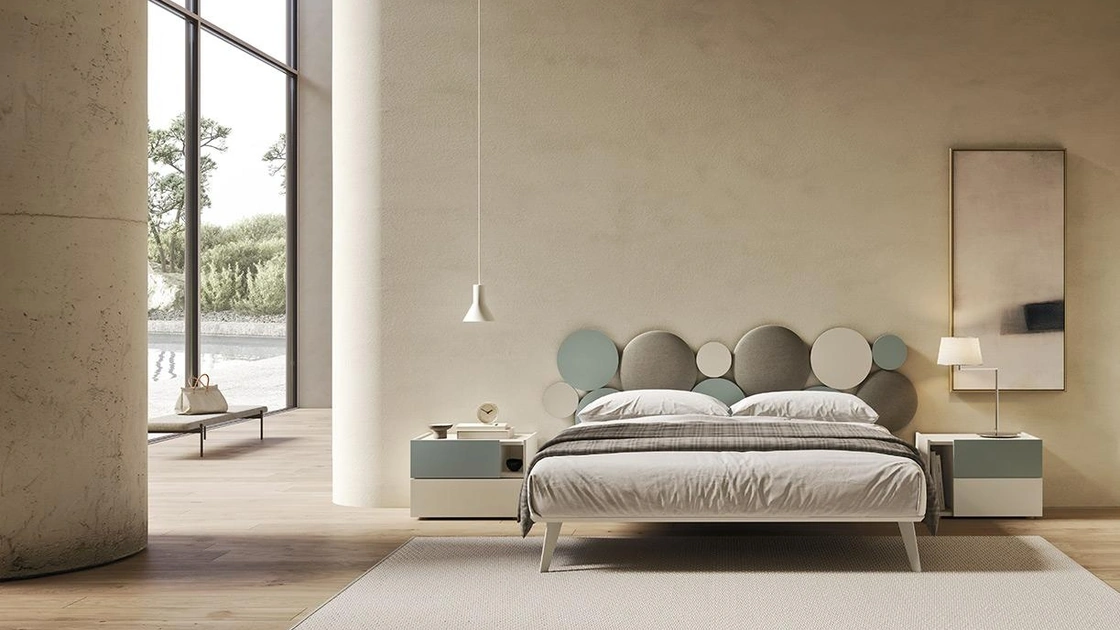 Letto matrimoniale con testiera Dot N17 di Mobilgam