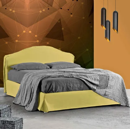 Letto classico in tessuto con testiera sagomata Elettra di Lettissimi