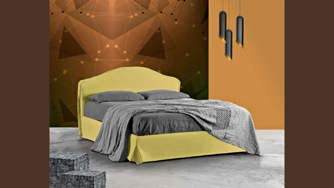 Letto classico in tessuto con testiera sagomata Elettra di Lettissimi