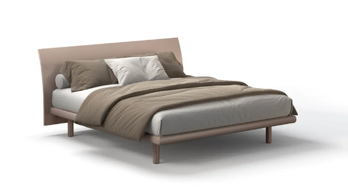 Letto in pelle con testiera Sally di Fratelli Elli