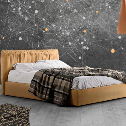 Letto in tessuto con testiera e box contenitore Idra di Lettissimi