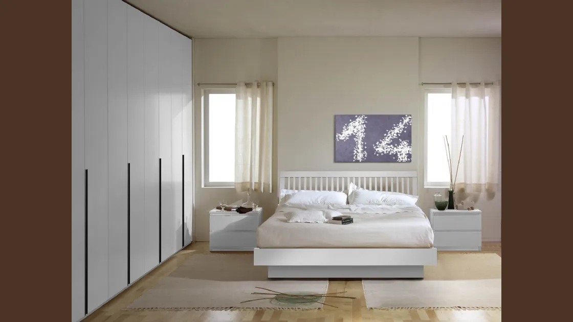 Letto in legno con testiera Stefy di Fratelli Elli