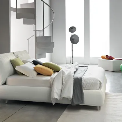 Letto Malou con testiera imbottita e box contenitore di Bontempi Letti Design