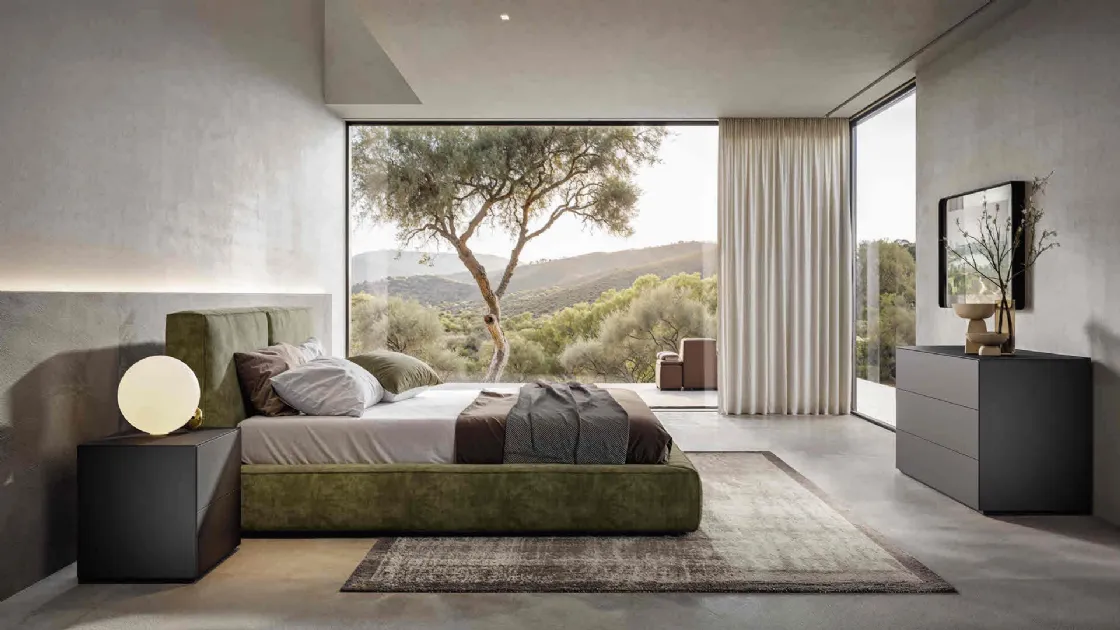 Letto in tessuto imbottito Matis di Veneran