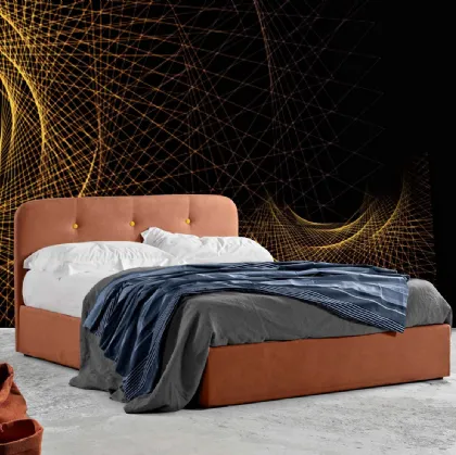 Letto in tessuto imbottito con testiera trapuntata Orione di Lettissimi