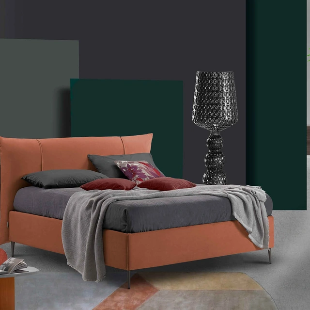 Letto Penelope in tessuto imbottito di Lettissimi