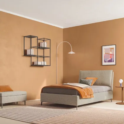 Letto Singolo in tessuto con testiera Blanca di Twils