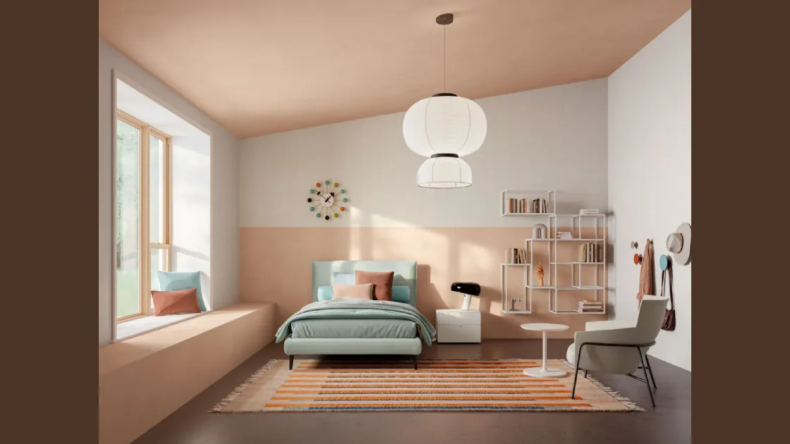 Letto Singolo in tessuto con testiera Dread di Twils