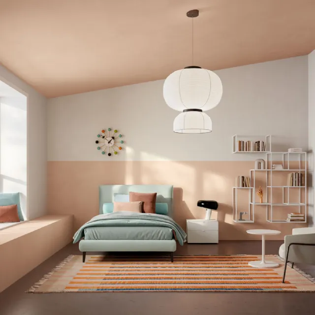 Letto Singolo in tessuto con testiera Dread di Twils