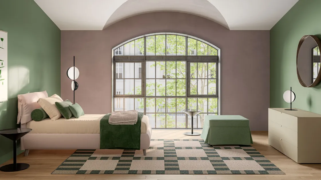 Letto Singolo in tessuto con testiera Giselle di Twils