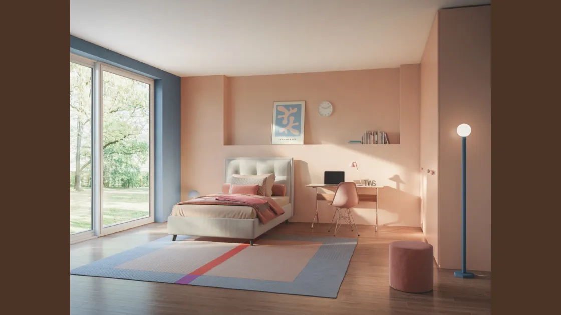 Letto singolo imbottito Venus di Twils