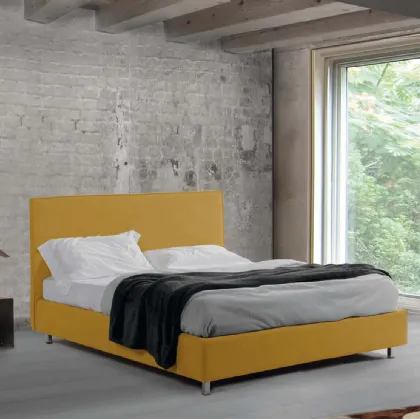 Letto in tessuto con testiera e box contenitore Vela Liscio di Lettissimi