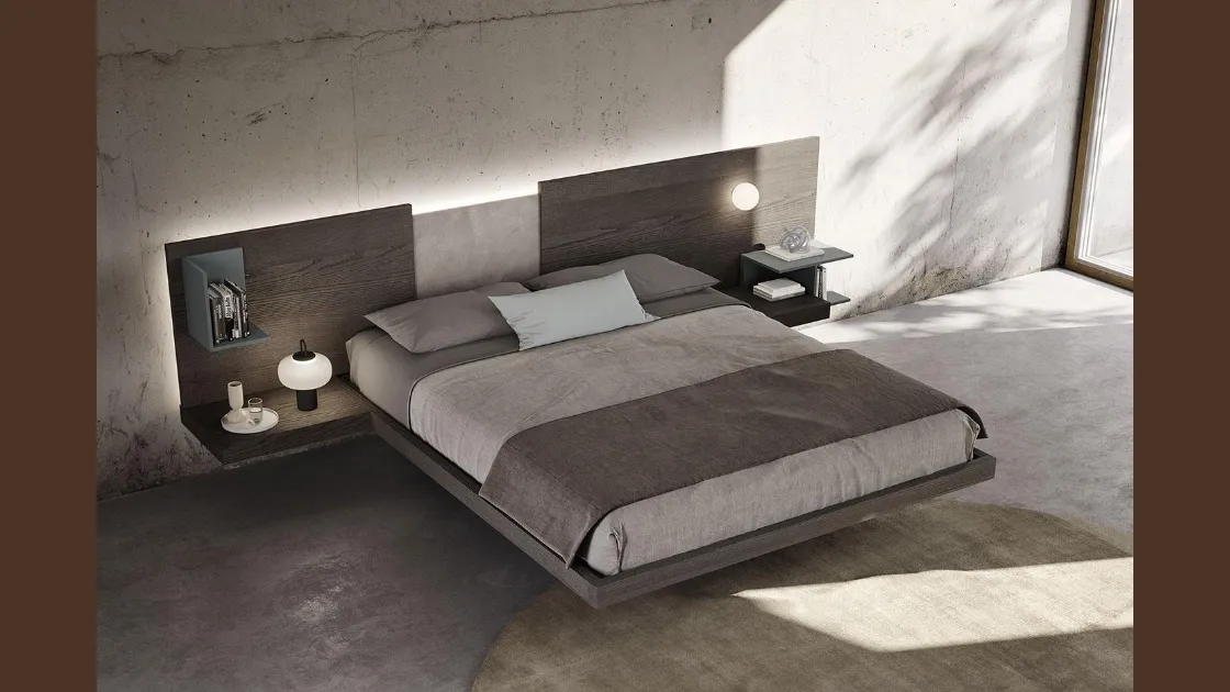 Letto in legno con testiera Wall System Dreaming 05 di Mobilgam